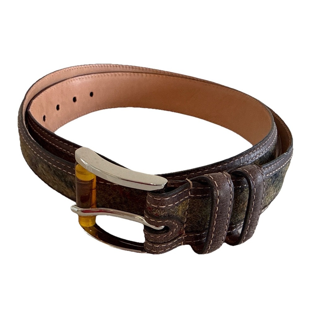 Rare!  Martin Dingman Country Wear Men's 40" Handmade Leather / Wool Belt New
